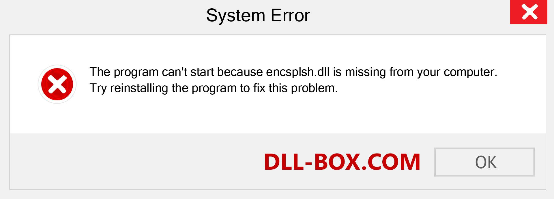  encsplsh.dll file is missing?. Download for Windows 7, 8, 10 - Fix  encsplsh dll Missing Error on Windows, photos, images